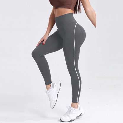 Sculvea essential seamless leggings - grey - worn by model, front view
