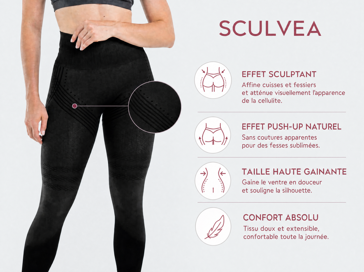 Sculvea Anti-Cellulite 3D Shaping Seamless High-Waisted Leggings