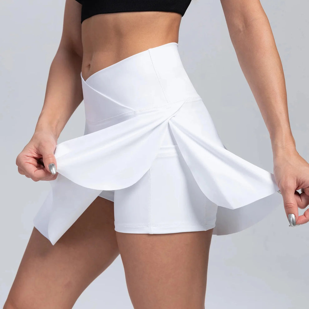 Sculvea tennis skort - white - close-up of skirt detail