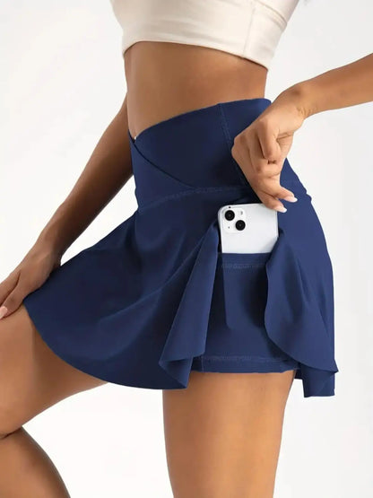 Sculvea tennis skort - navy blue - interior phone pocket detail