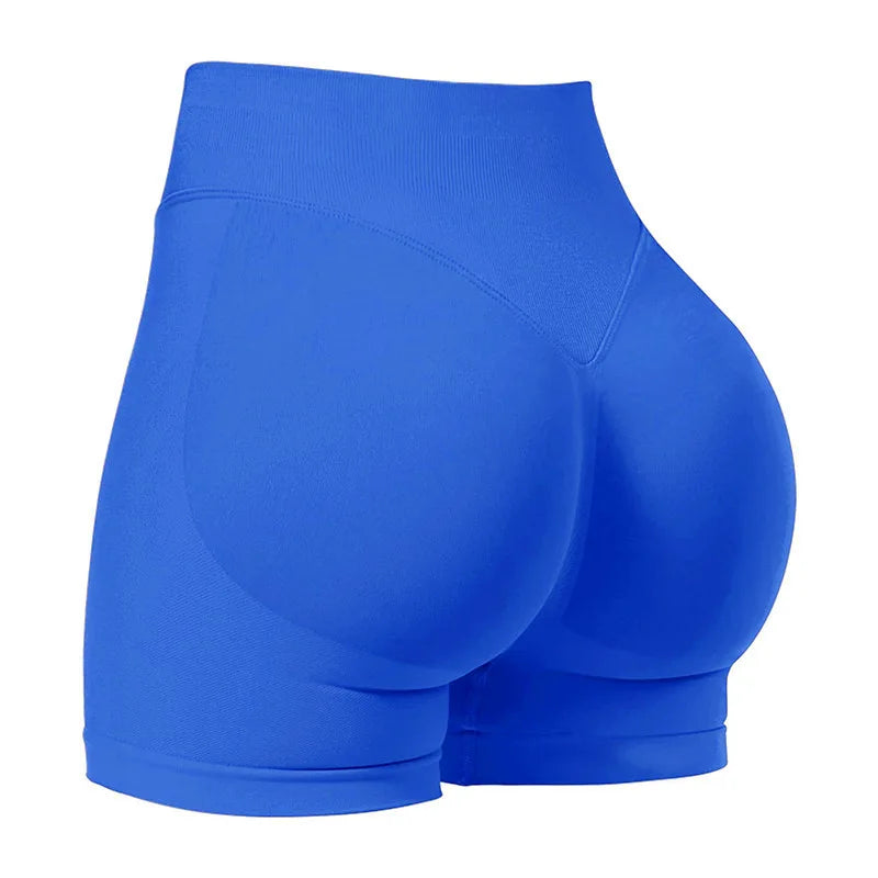 Sculvea high-waisted sculpting shorts - royal blue - 3D back view