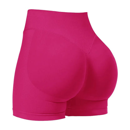 Sculvea high-waisted sculpting shorts - fuchsia - 3D back view