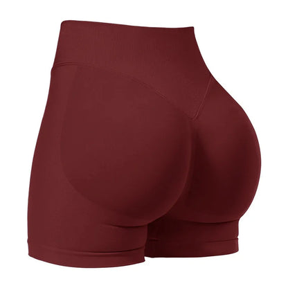 Sculvea high-waisted sculpting shorts - burgundy - 3D back view